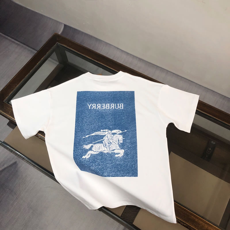 3D War Horse Printing Technology Fake Burberry Men T-shirt