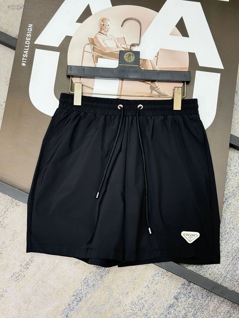 Best Quality Knock Off Prada Shorts For Men Black