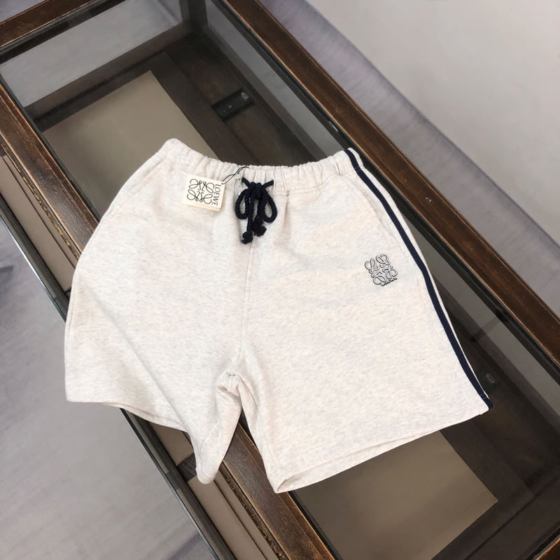 Casual Fake LOEWE Short Sweatpants For Men Grey