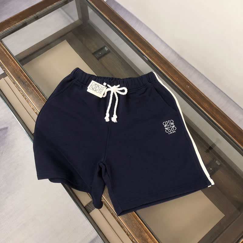Casual Knock Off LOEWE Men Short Sweatpants Dark Blue