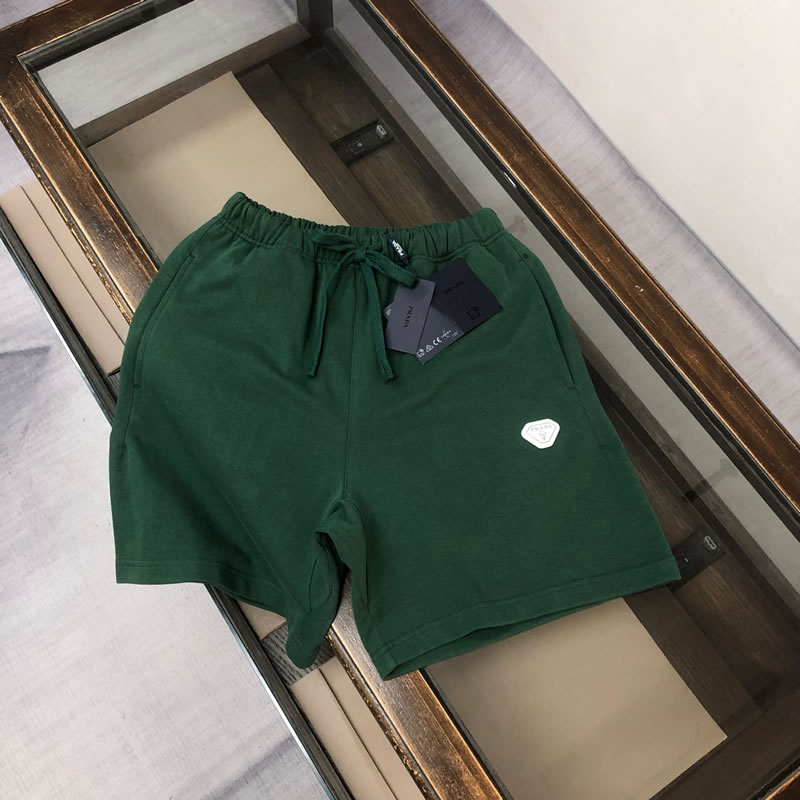 Casual Knock Off Prada Short Sweatpants For Men Green