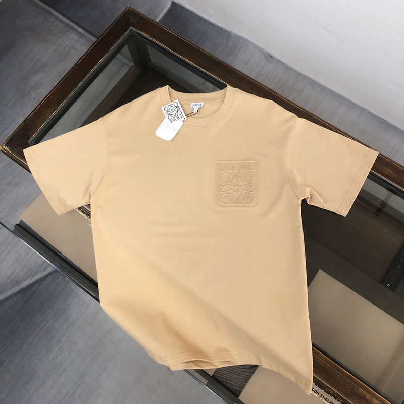 Cotton High Quality Replica LOEWE Khaki T-shirt for Men