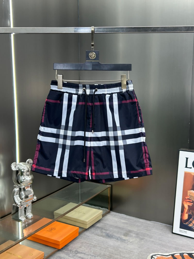 High Quality Stripes Knock Off Burberry Men Beach Shorts