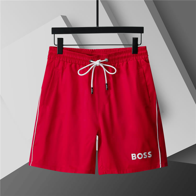 High Qualityl Fake Boss Men Beach Shorts Red