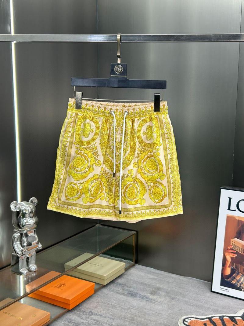 Knock Off Versace Men Beach Short Yellow