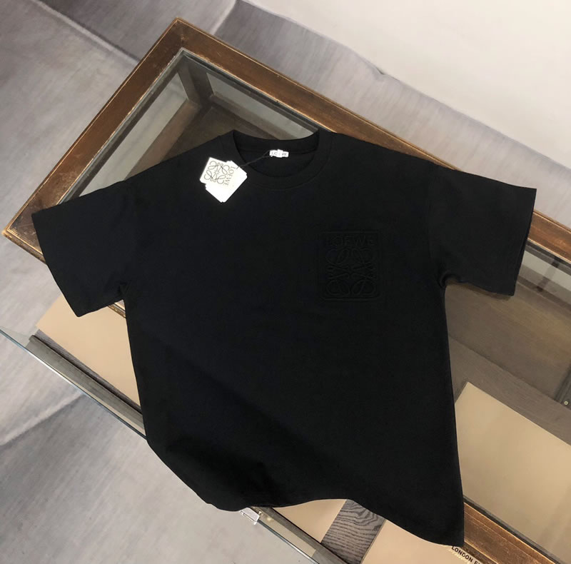 Loose Fit Cotton Knock Off LOEWE Black Men T-shirt