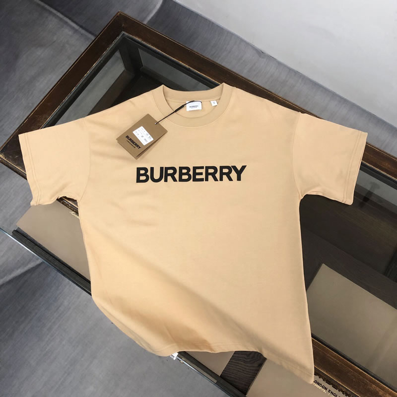 Loose Fit Fake Burberry Khaki Men T-shirt
