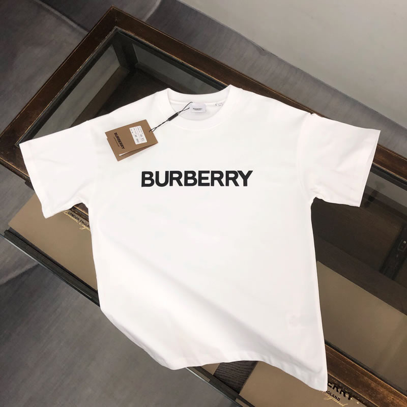 Loose Fit Knock Off Burberry White Men T-shirt
