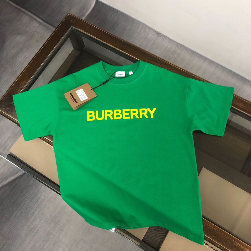 Loose Fit Replica Burberry Green Men T-shirt