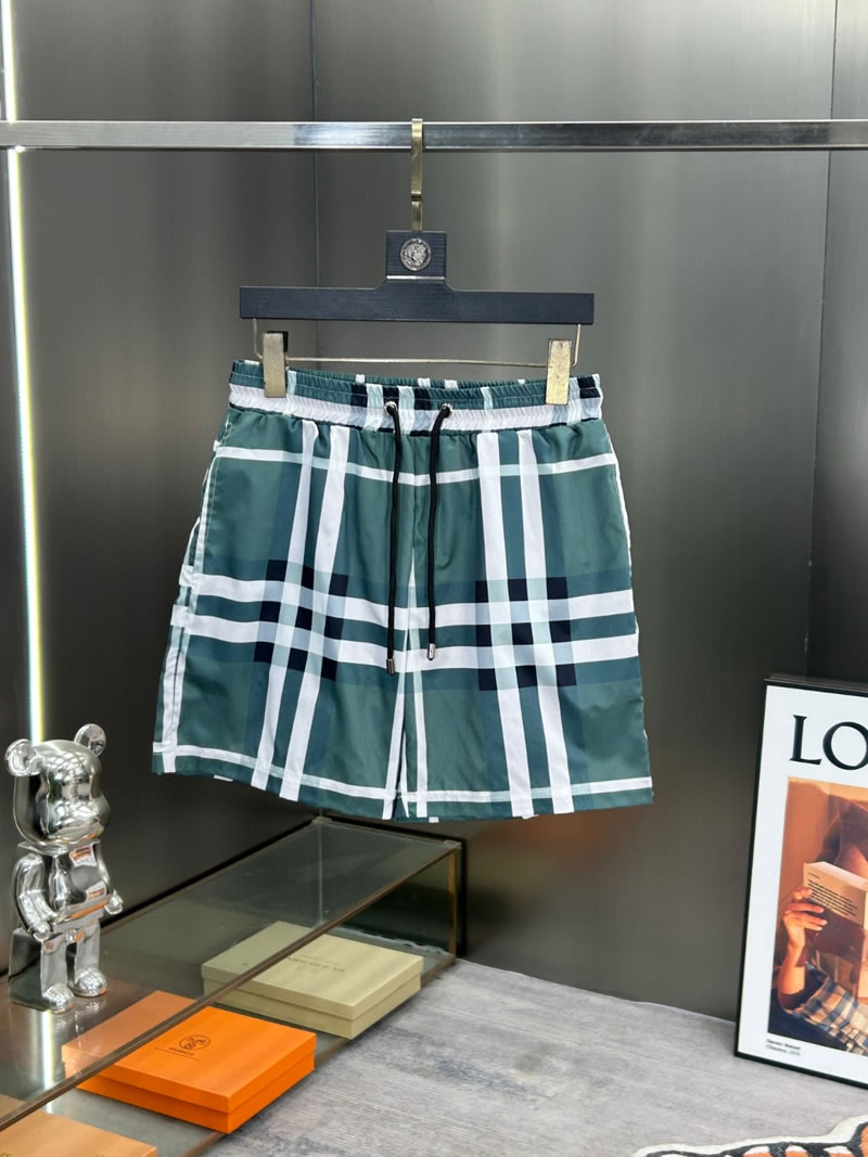 Stripes Fake Burberry Beach Shorts for Men